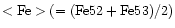 $\rm <Fe> (=(Fe52+Fe53)/2)$