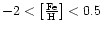 $-2 < \left[{\rm\frac{Fe}{H}}\right] < 0.5$