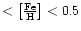 $\rm < \left[\frac{Fe}{H}\right] < 0.5$