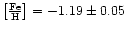 $\rm\left[\frac{Fe}{H}\right]=-1.19 \pm 0.05$