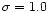 $\sigma =1.0$
