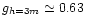 $g_{h=3m}\simeq0.63$