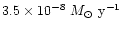 $3.5\times 10^{-8}~{M_\odot~\rm y^{-1}}$