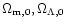 $\Omega_{\rm m,0}, \Omega_{\Lambda,0}$