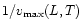 $1/v_{\rm max}(L,T)$