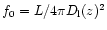 $f_0 = L/ 4\pi D_{\rm l}(z)^2$