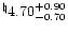 $^{\natural} 4.70^{+ 0.90}_{-0.70}$