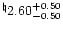 $^{\natural} 2.60^{+ 0.50}_{-0.50}$
