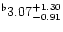 $^{\flat} 3.07^{+ 1.30}_{-0.91}$
