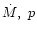 $\dot{M},~ p$