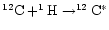 $^{12}{\rm C} + ^1{\rm H}\rightarrow ^{12}{\rm C}^{*}$