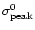 $\sigma_{{\rm peak}}^{0}$
