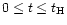 $0 \leq t \leq t_{\rm H}$