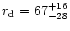 $r_{{\rm d}}=67^{+16} _{-28}$