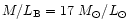 $M/L_{\rm B}=17~M_\odot/L_\odot$