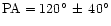 $\rm PA=120^\circ\,\pm\,40^\circ$