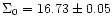 $\Sigma_{\rm0}=16.73\pm 0.05$