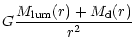 $\displaystyle G \frac{M_{\rm lum}(r)+M_{\rm d}(r)}{r^2}$