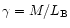 $\gamma=M/L_{\rm B}$