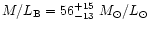 $M/L_{\rm B}=56^{+15}_{-13}~M_{\odot}/L_{\odot}$