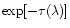 $\exp[-\tau (\lambda )]$