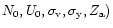 $N_0, U_0, \sigma_{\rm v}, \sigma_{\rm y},
Z_{\rm a})$