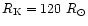 $R_{\rm K} = 120~R_{\odot}$