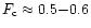 $F_{\rm c} \approx 0.5{-}0.6$