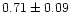 $0.71\pm0.09$