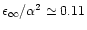 $\epsilon_\infty / \alpha^2 \simeq 0.11$