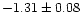 $-1.31\pm0.08$