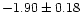 $-1.90\pm0.18$
