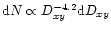 ${\rm d}N \propto D_{xy}^{-4.2} {\rm d}D_{xy}$