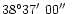 $38^\circ37{\hbox{$^\prime$ }}00{\hbox{$^{\prime\prime}$ }}$