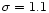 $\sigma =1.1$