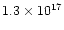 $1.3\times10^{17}$