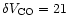 $\delta V_{\rm CO}=21$