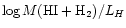 $\log M({\rm HI}+{\rm H}_2)/L_H$