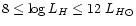$8 \leq \log L_H \leq 12~L_{H\odot}$