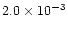 $ 2.0 \times 10^{-3}$