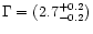 $\Gamma = (2.7^{+0.2}_{-0.2})$