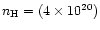 $n_{\rm H} = (4 \times 10^{20})$