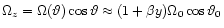 $ \Omega_z=\Omega(\vartheta)\cos\vartheta\approx
(1+\beta y)\Omega_0\cos\vartheta_0 $