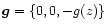 $\vec g=\{0,0,-g(z)\}$