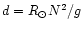 $d=R_{\odot}N^2/g$
