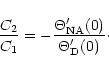 \begin{displaymath}\frac{C_2}{C_1}=-\frac{\Theta'_{\rm NA}(0)}{\Theta'_{\rm D}(0)}\cdot
\end{displaymath}