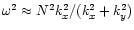 $\omega^2\approx N^2k^2_x/(k_x^2+k_y^2)$