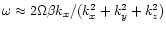 $\omega\approx
2\Omega\beta k_x/(k_x^2+k_y^2+ k_z^2)$