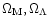 $\Omega_{\rm M},\Omega_\Lambda$
