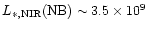 $L_{\ast,\rm NIR}({\rm NB}) \sim 3.5\times 10^9$
